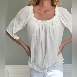 Flowy boho peasant top